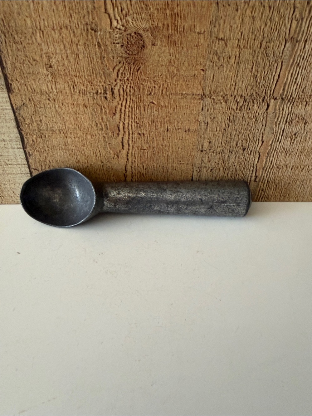 Vintage Aluminum Primitive Metal Ice Cream Scoop